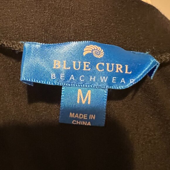 NWT Blue Curl Beachwear Black Fishnet long sleeve swim cover up, Size Medium - Picture 13 of 15